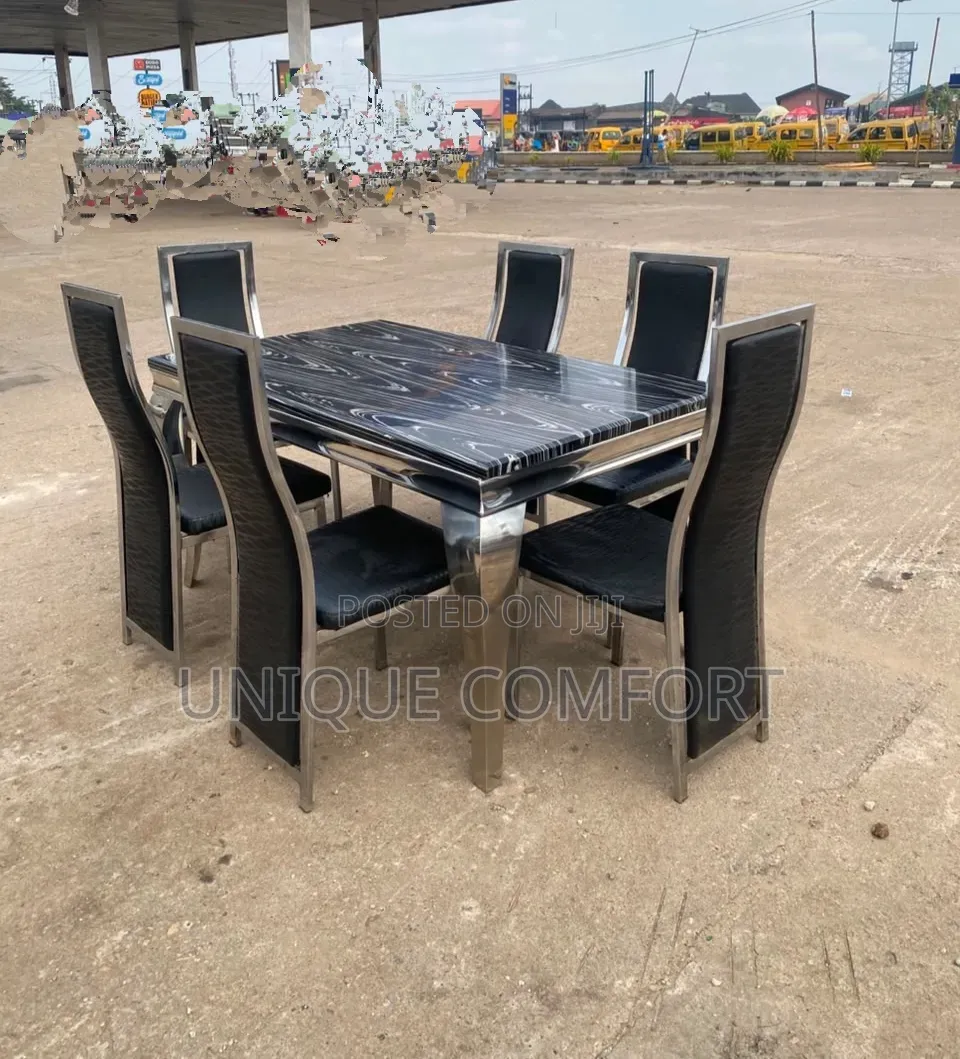 Imported 6 Seaters Real Marble Dinning Set