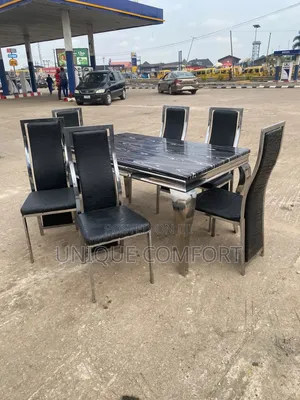 Imported 6 Seaters Real Marble Dinning Set