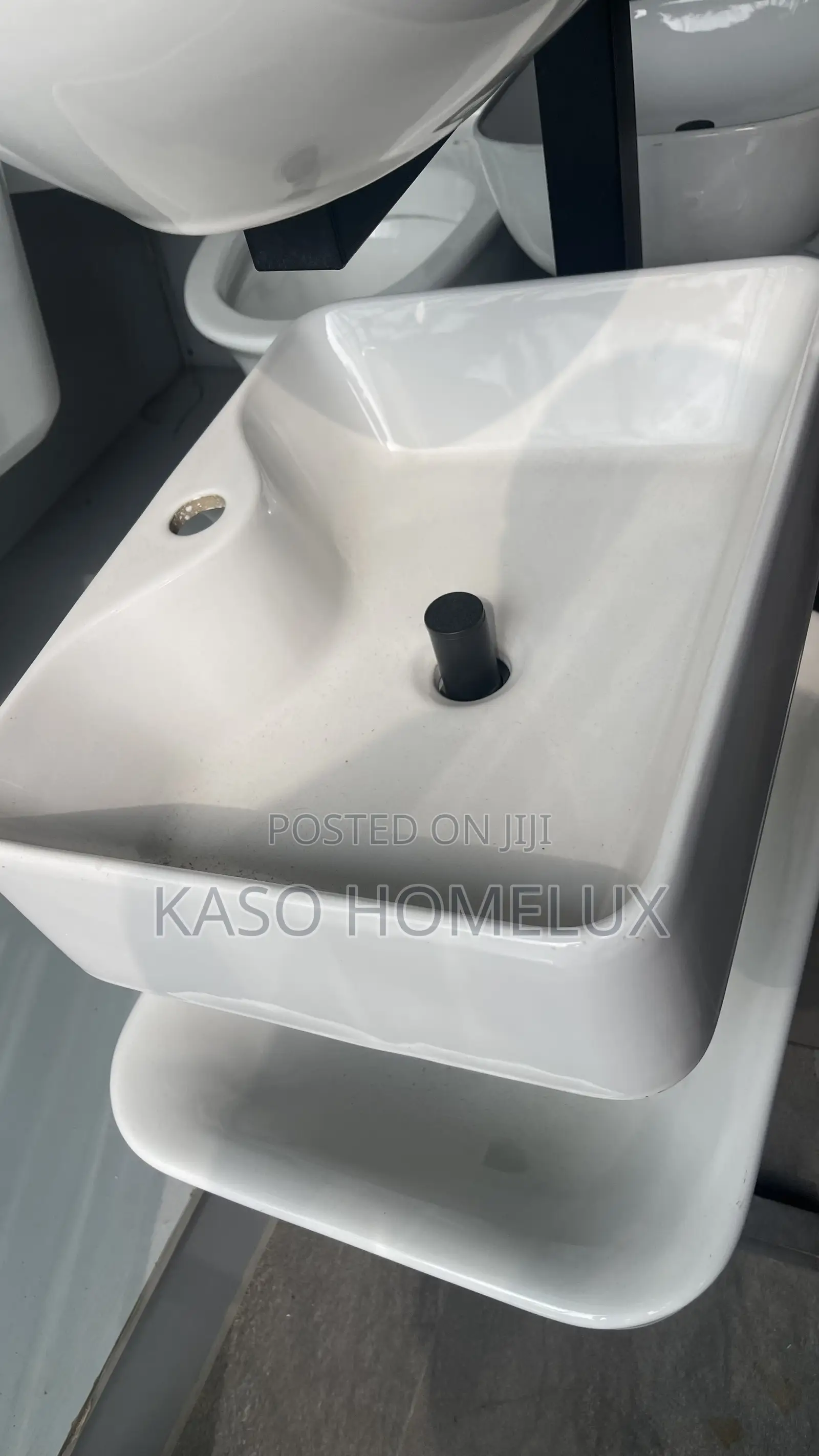 Rectangular Shaped White Color Countertop Basin