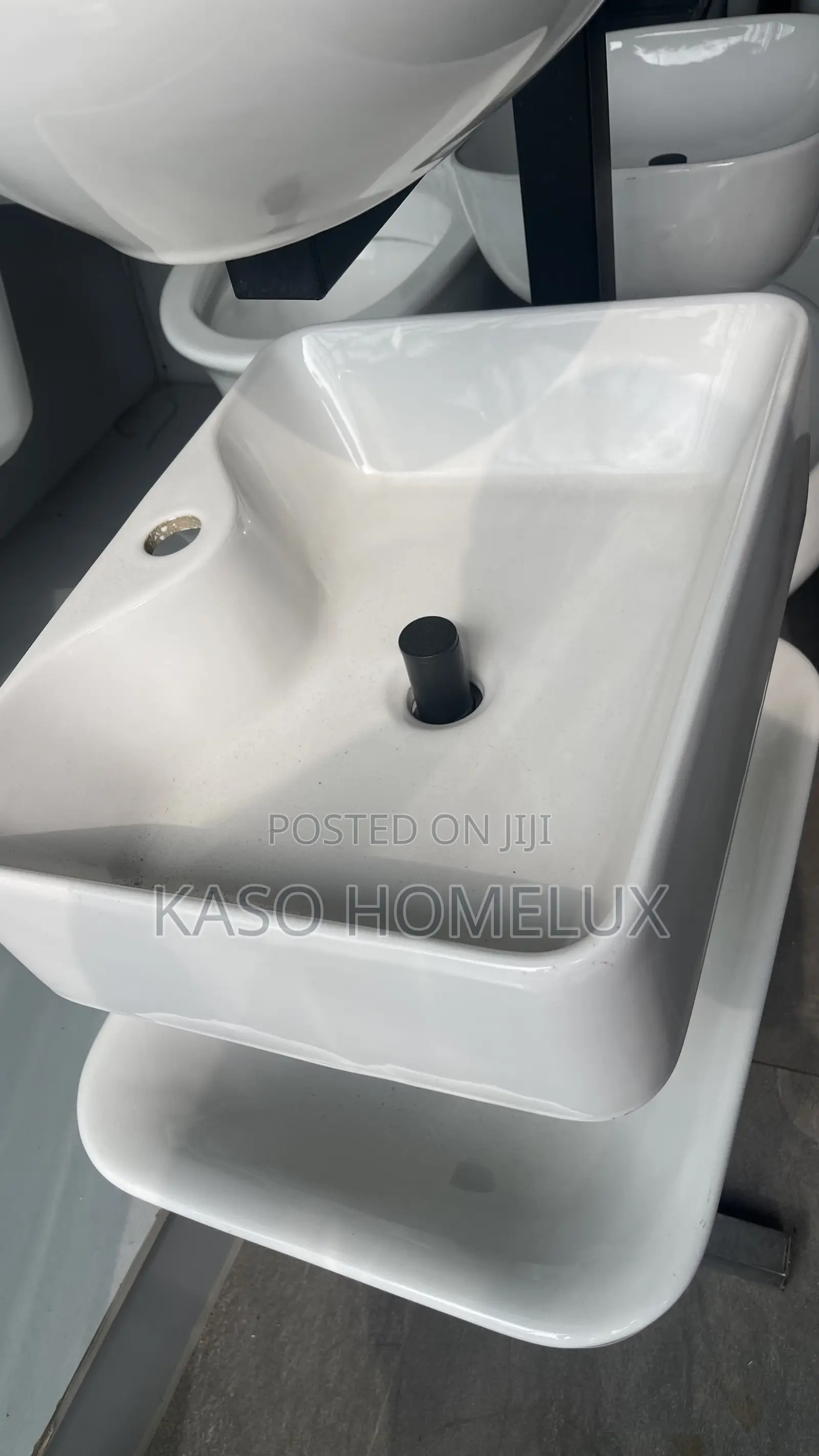Rectangular Shaped White Color Countertop Basin