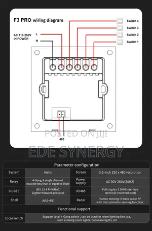 Zigbee 3.5 Inch Smart Screen Home Wall Switches Smart Screen.