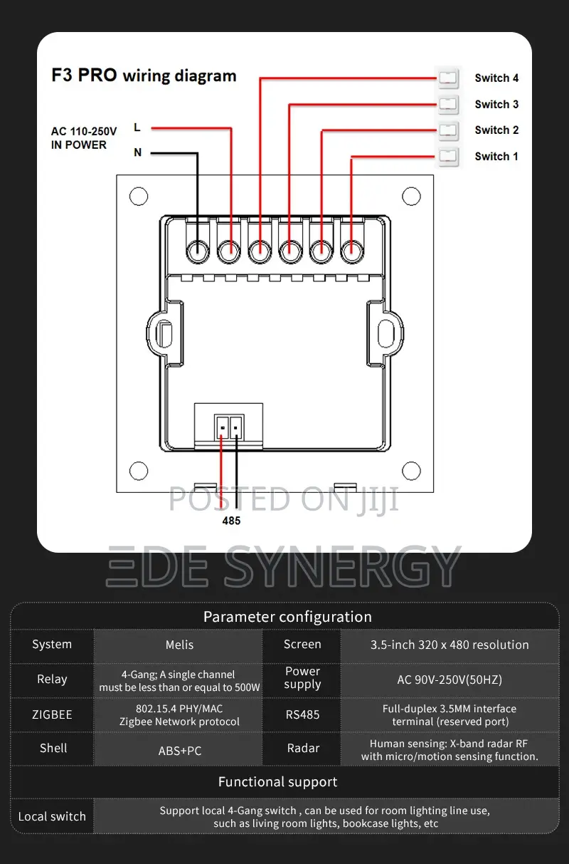 Zigbee 3.5 Inch Smart Screen Home Wall Switches Smart Screen.