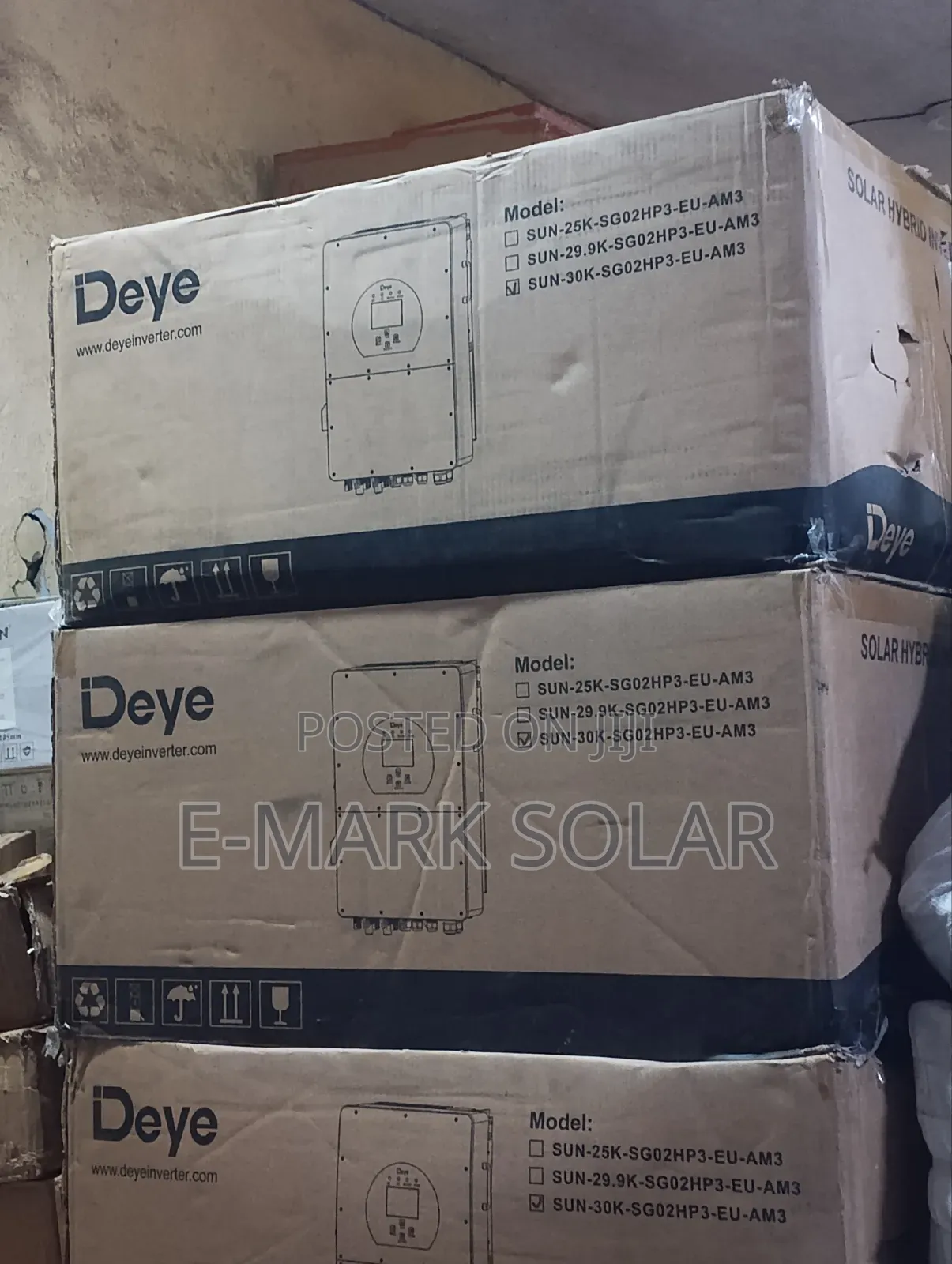 Deye 30kv 48v 3phase Hybrid Solar Inverter Now at E-Mark Solar Office