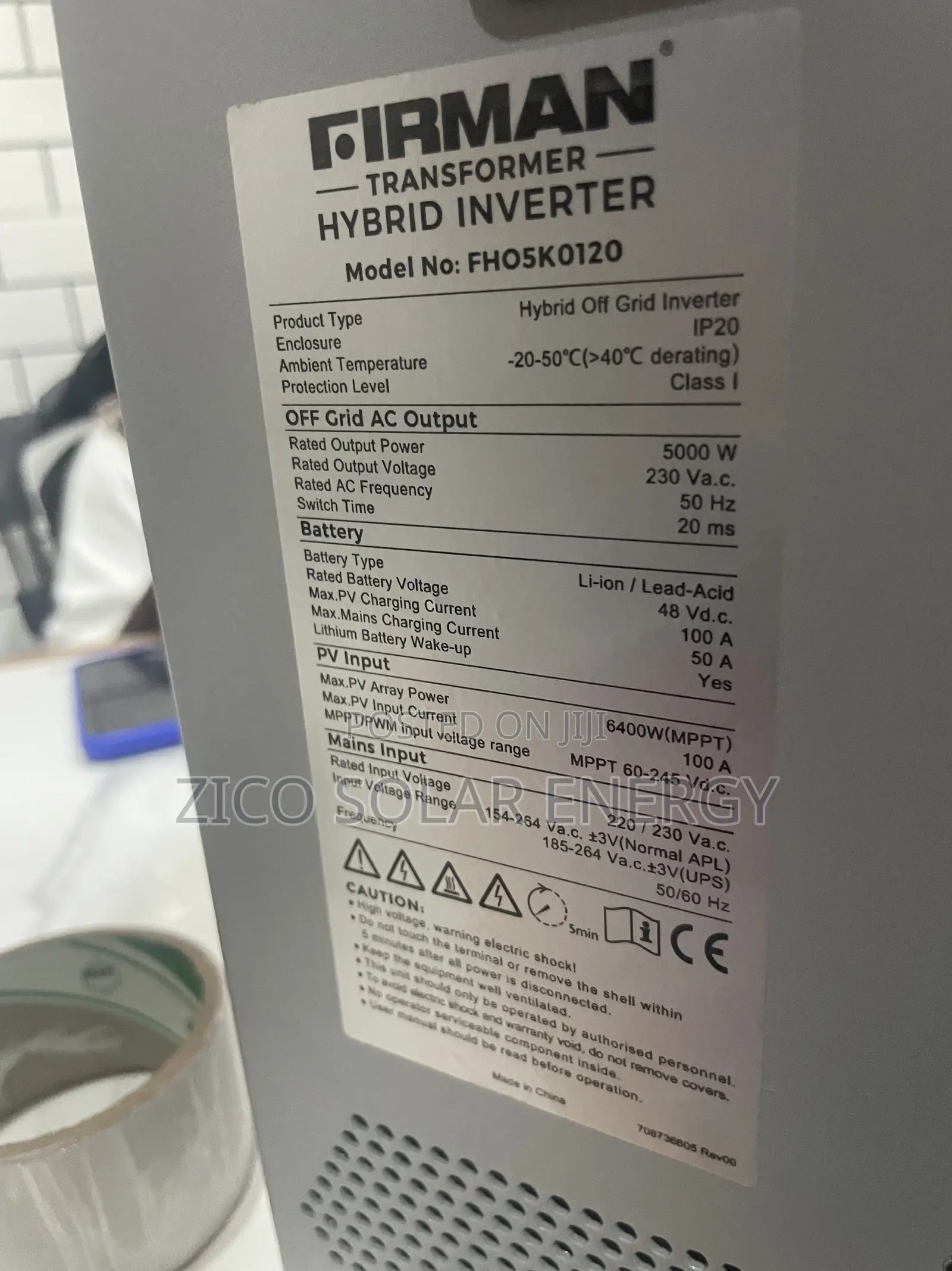 5kva Fireman Hybrid Inverter 48v
