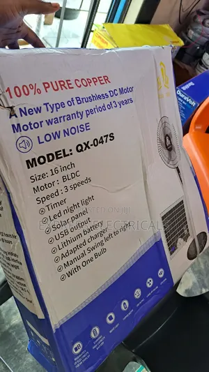 Brand New Golden House Solar Rechargeable Standing Fan