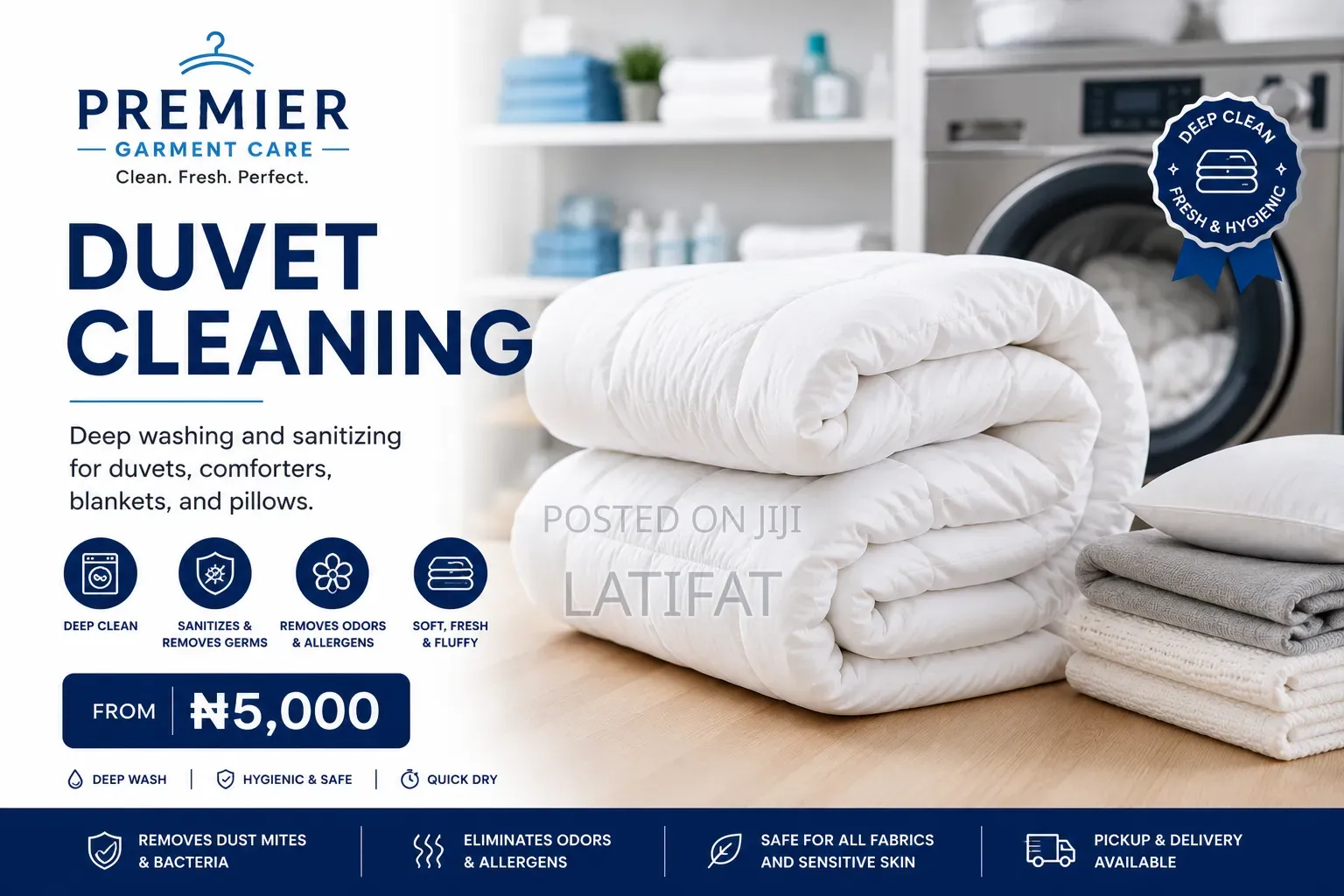 Premium Laundry Dry Cleaning Services, Doorstep Pickup Delivery