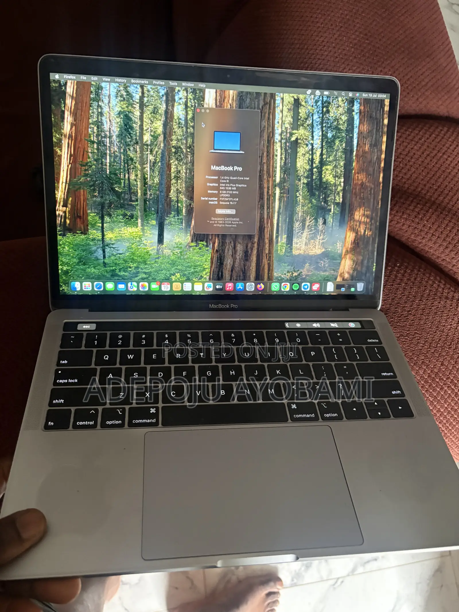 Laptop Apple MacBook Pro 2019 8GB Intel Core i5 SSD 256GB