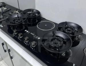 Gas Cooker Flip Up Built-in Gas Electric 5 in 1 Auto Ignition Soft.