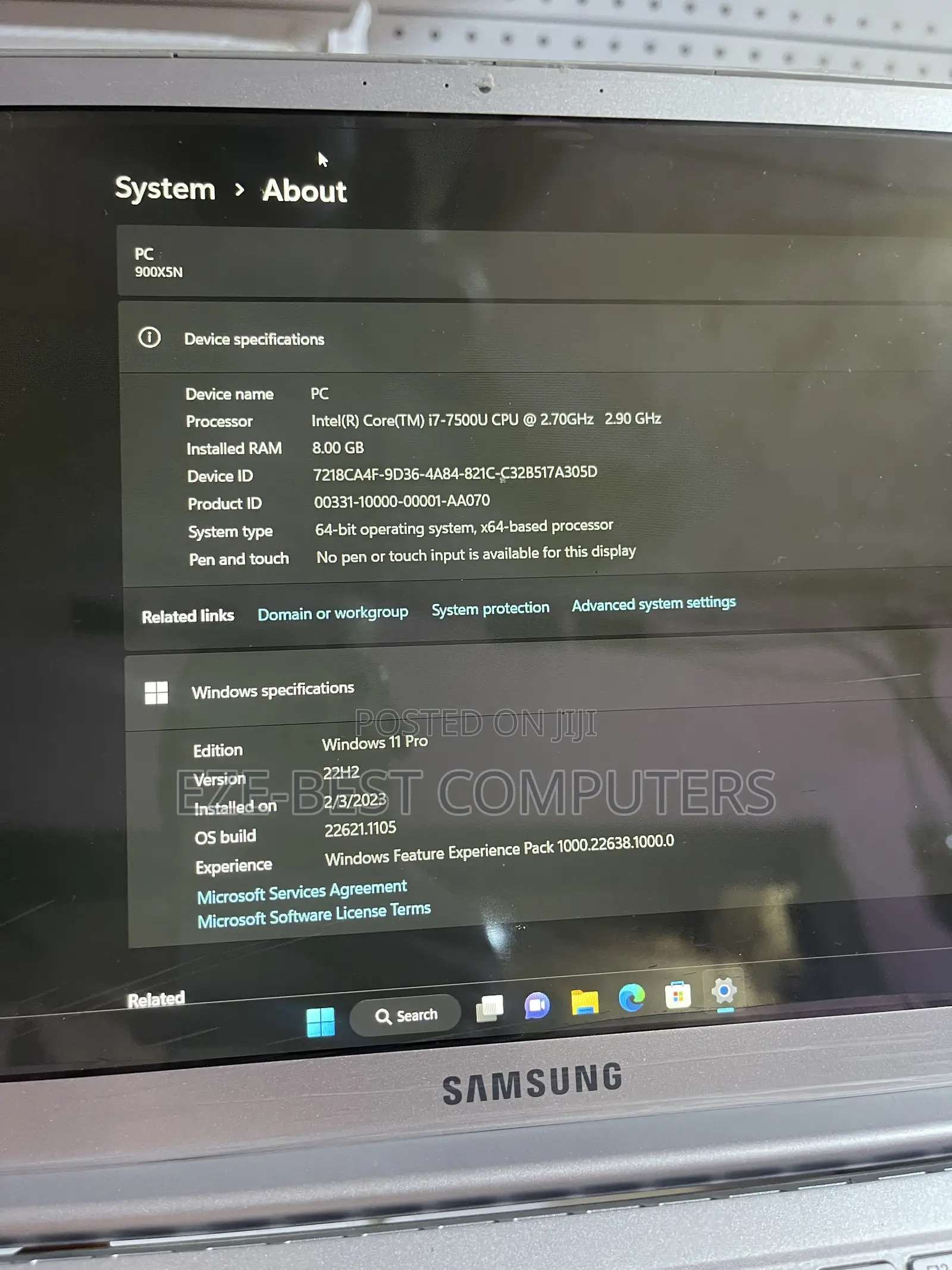 Laptop Samsung 8GB Intel Core i7 SSD 256GB