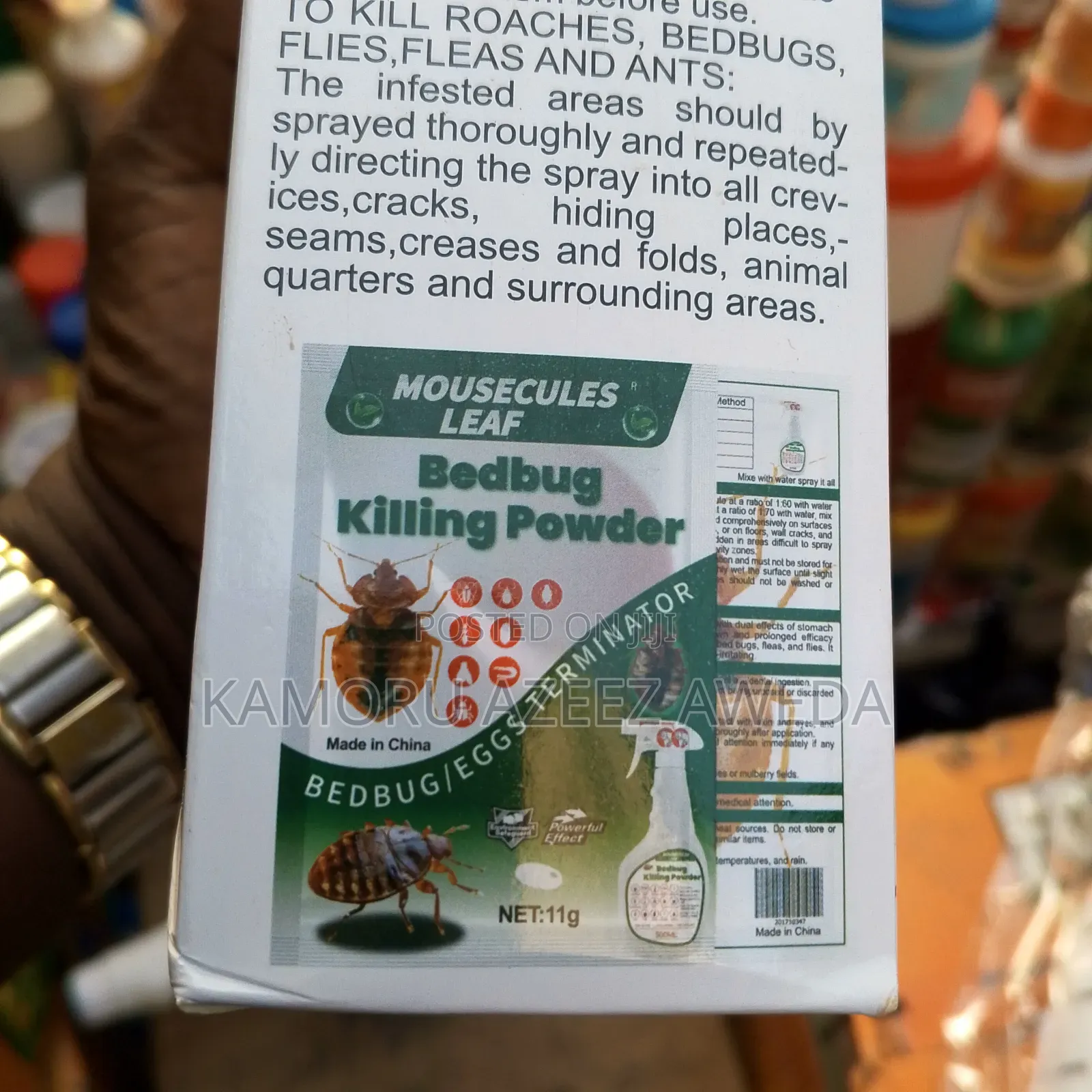 Mousecules Leaf Bed Bugs With Powder Kill Bedbugs With Eggs and Dry