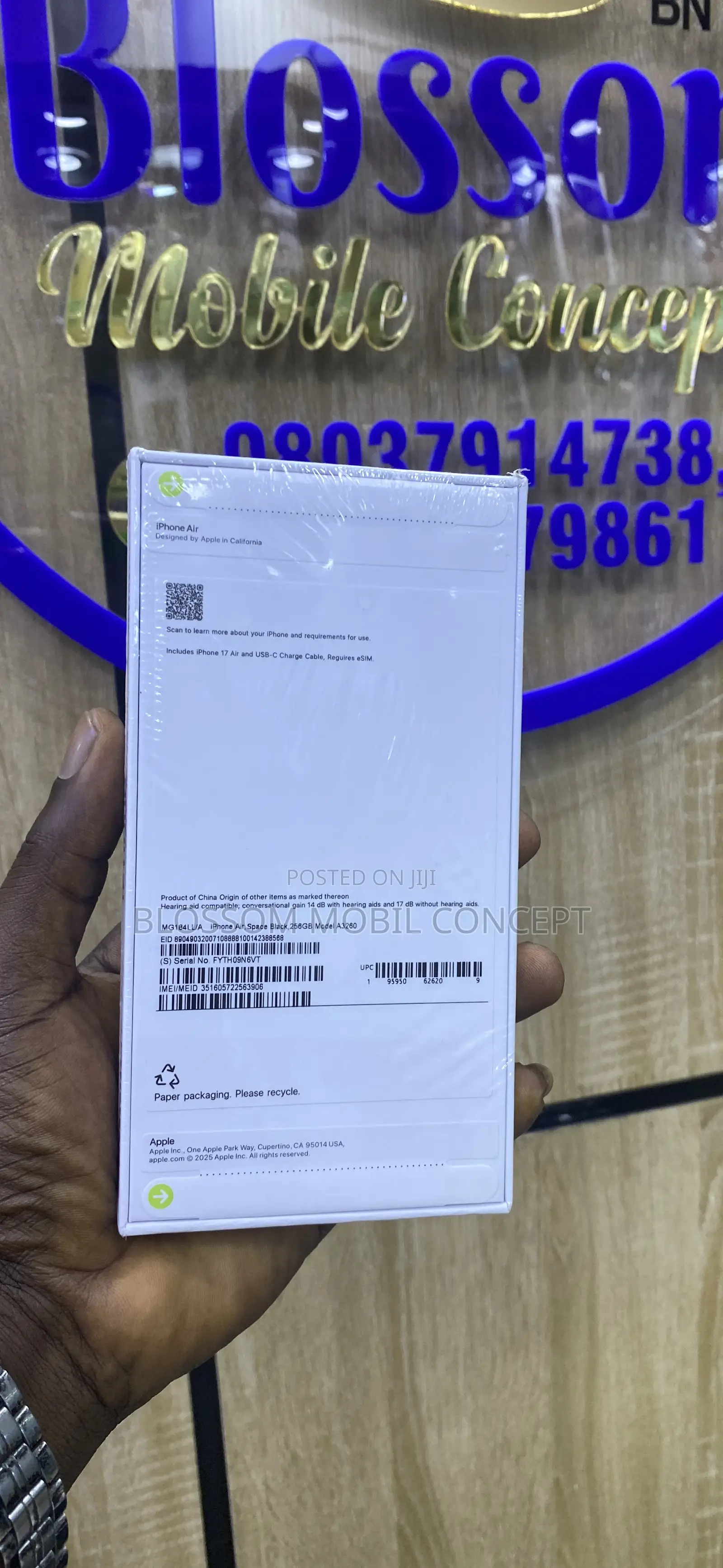 New Apple iPhone Air 256 GB Black