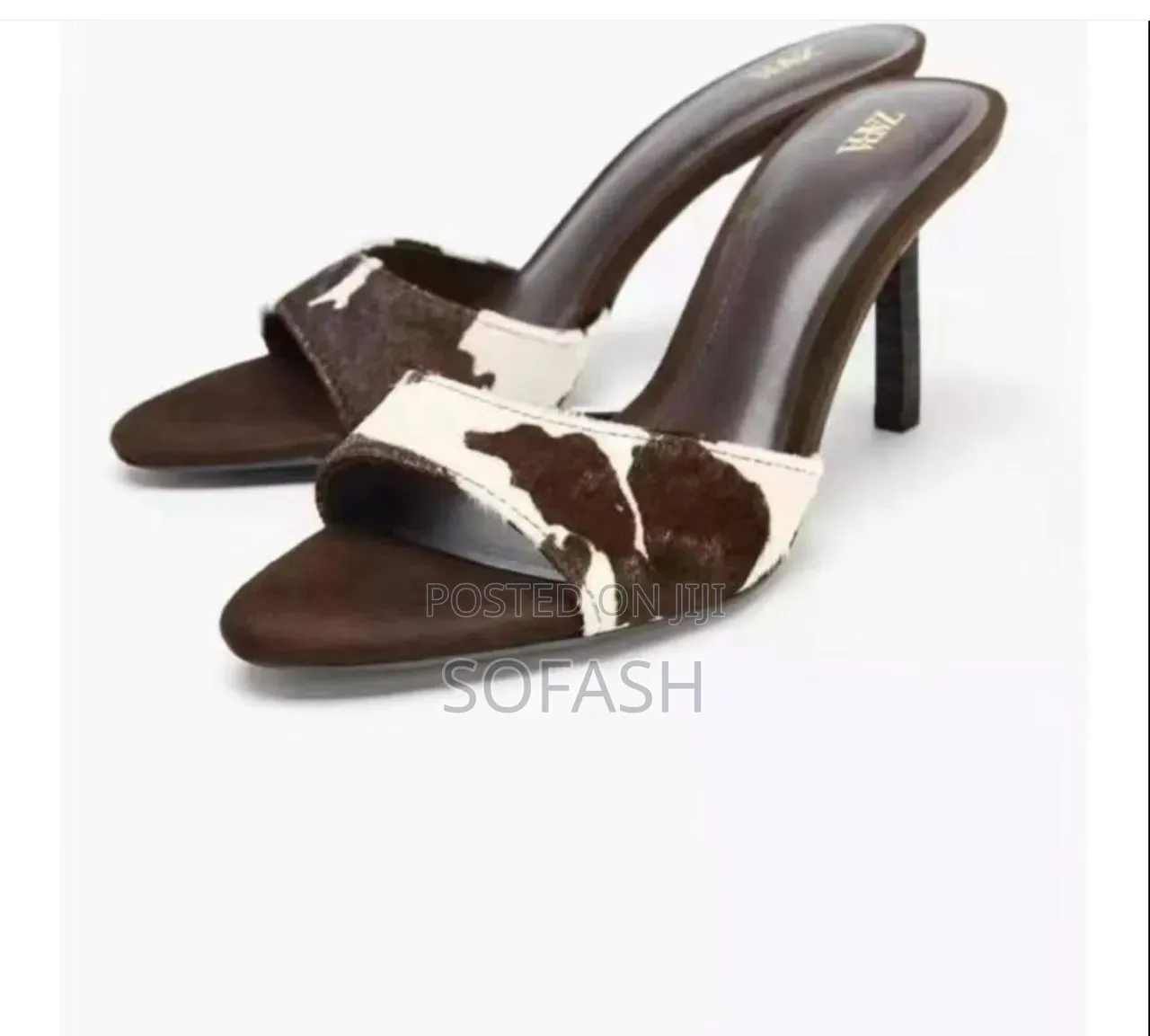 Zara Animal Print Mule Heels