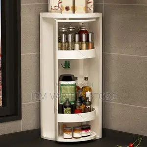Multi Purpose 360 Rotating Wall Mounted Conner Storage Shelf,