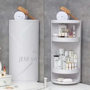 Multi Purpose 360 Rotating Wall Mounted Conner Storage Shelf,