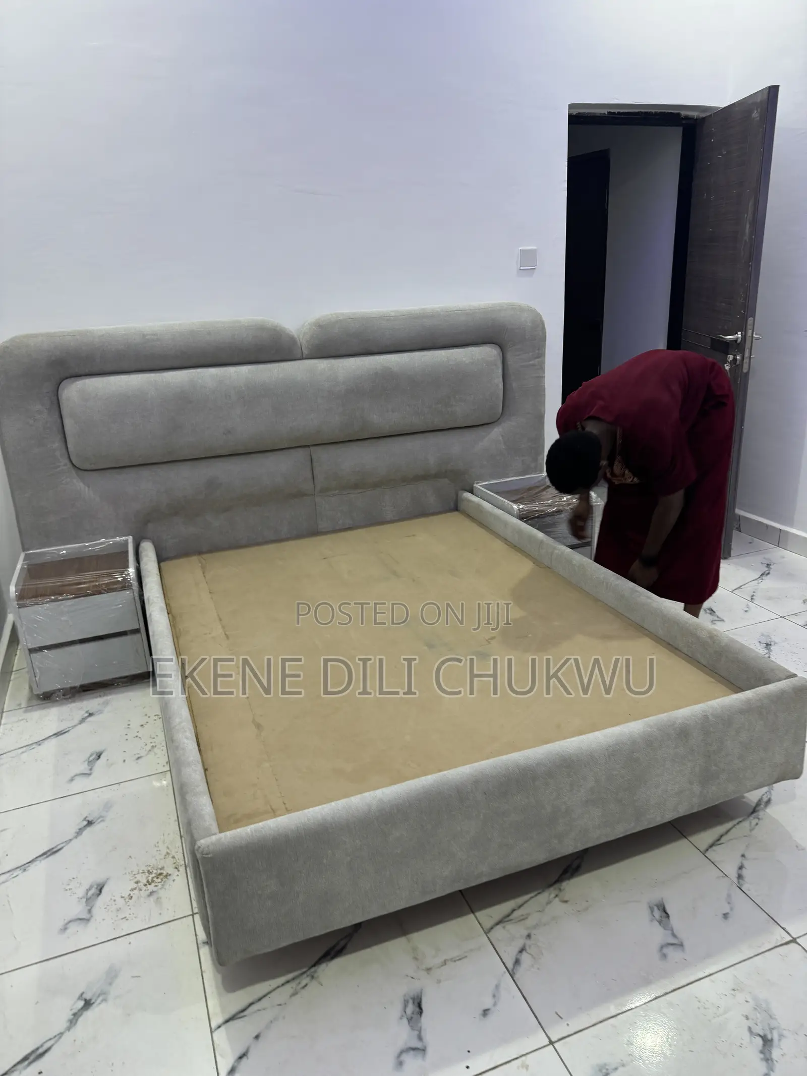 Modern Floating Upholstered Bed Frame With Premium Headboard