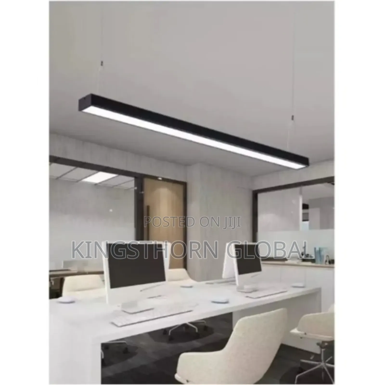 Modern Black Linear LED Pendant Office Light