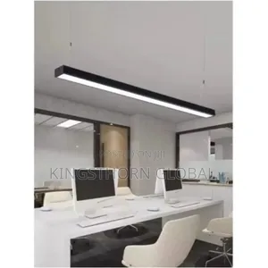 Modern Black Linear LED Pendant Office Light