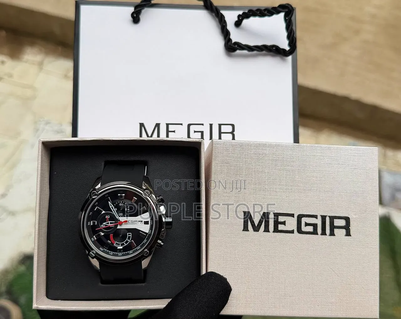 Megir Quality Silicone Strap Chronograph Watches