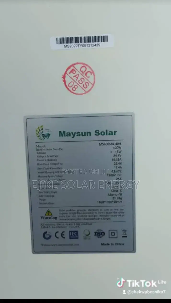 400 Watts Solar Panel