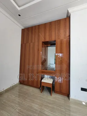 High Gloss HDF Wardrobe With Built-in Dressing Mirror