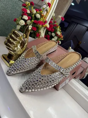 Premium Quality Rhinestone Embellished Luxury Half Slippers.