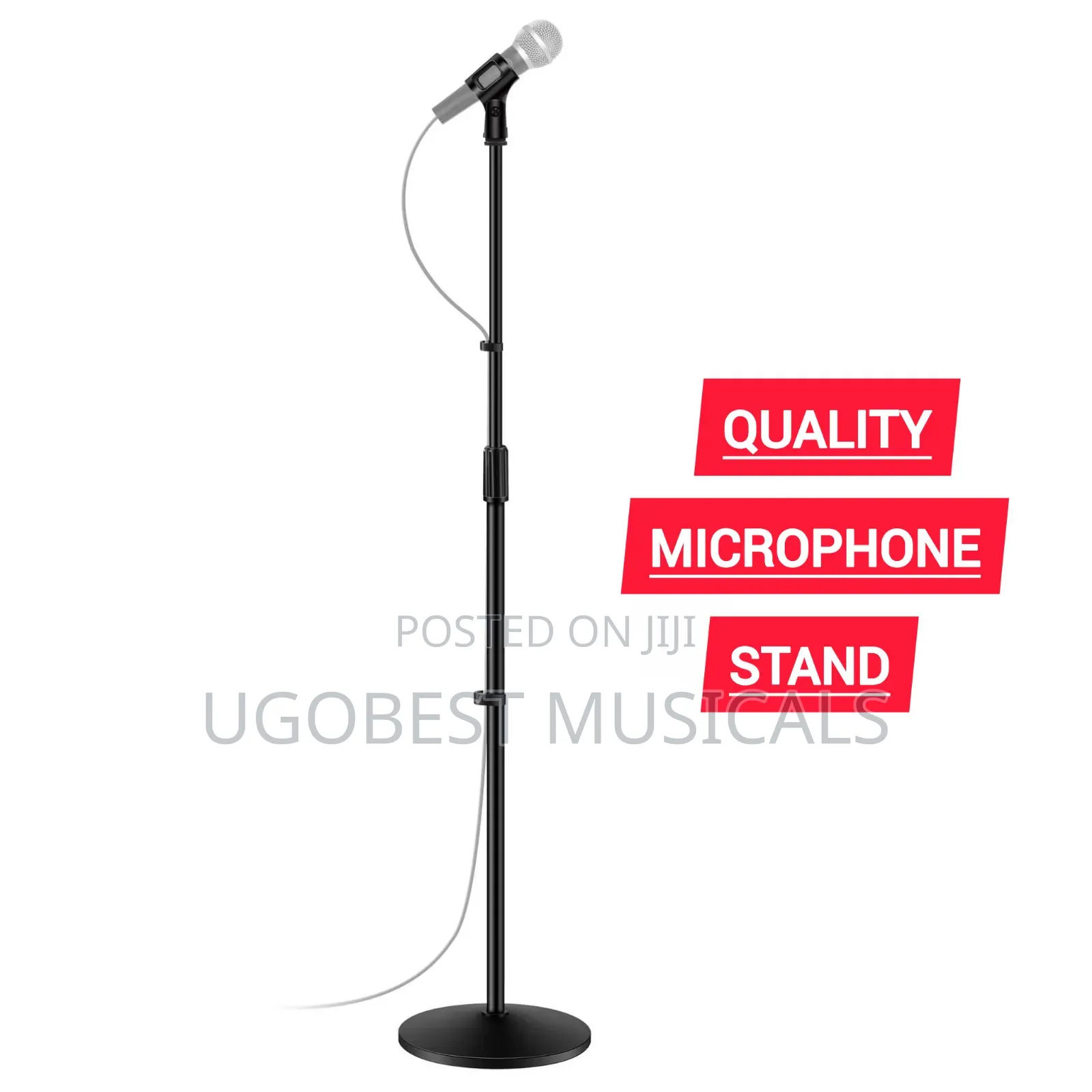 Professional Adjustable Round-Base Straight Microphone Stand