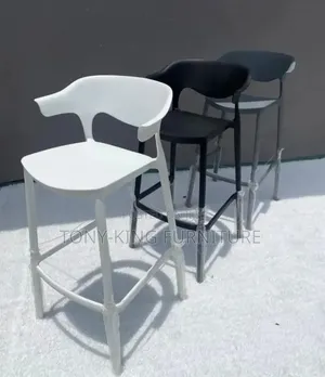 Stackable Plastic Backrest Bar Stool for Kitchen Counter and Outdoor