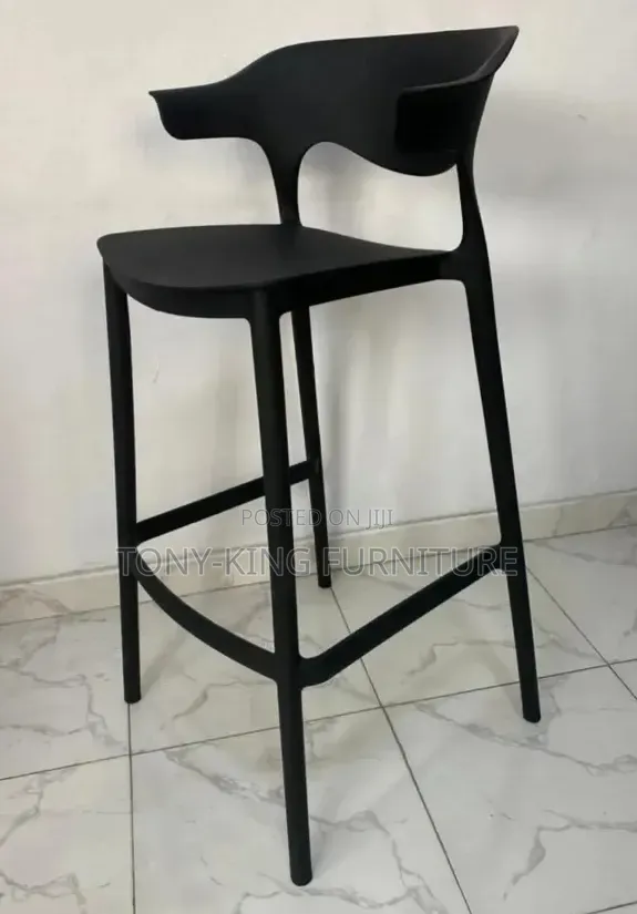 Stackable Plastic Backrest Bar Stool for Kitchen Counter and Outdoor