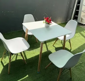 Imported Quality Stylish Dining Table and 4 Chair Set (White)