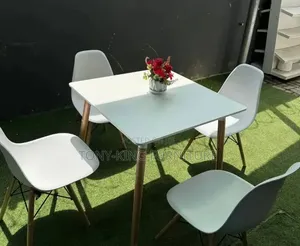 Imported Quality Stylish Dining Table and 4 Chair Set (White)