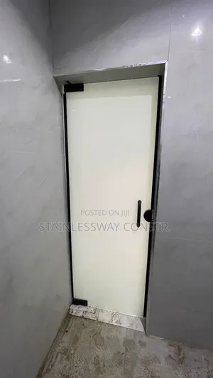 Swing Full Frosted Glass Door With Black