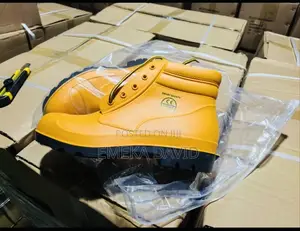 Yellow Safety Ankle Rain Boots.