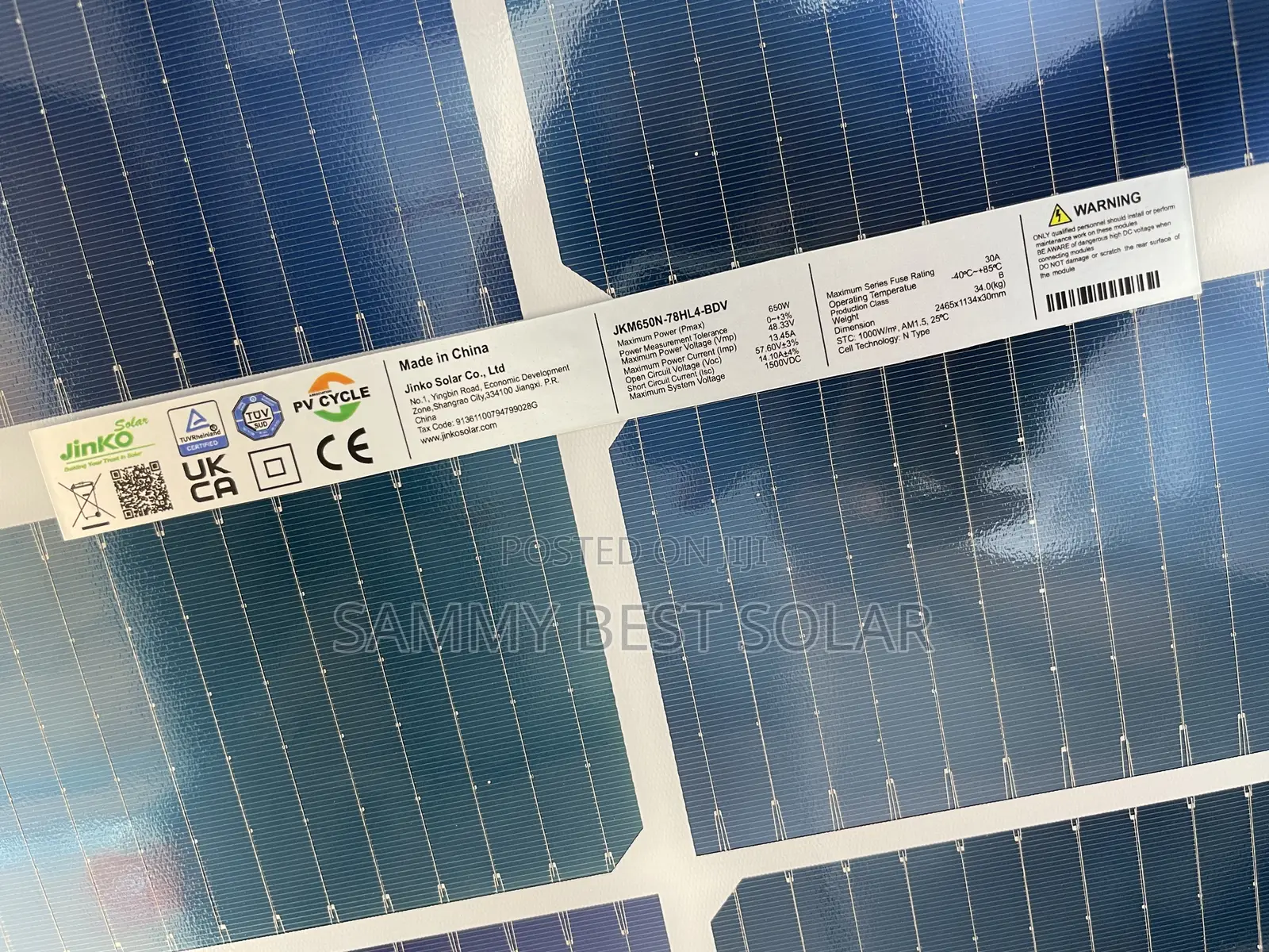 Jinko 650w Bifacial Solar Panel
