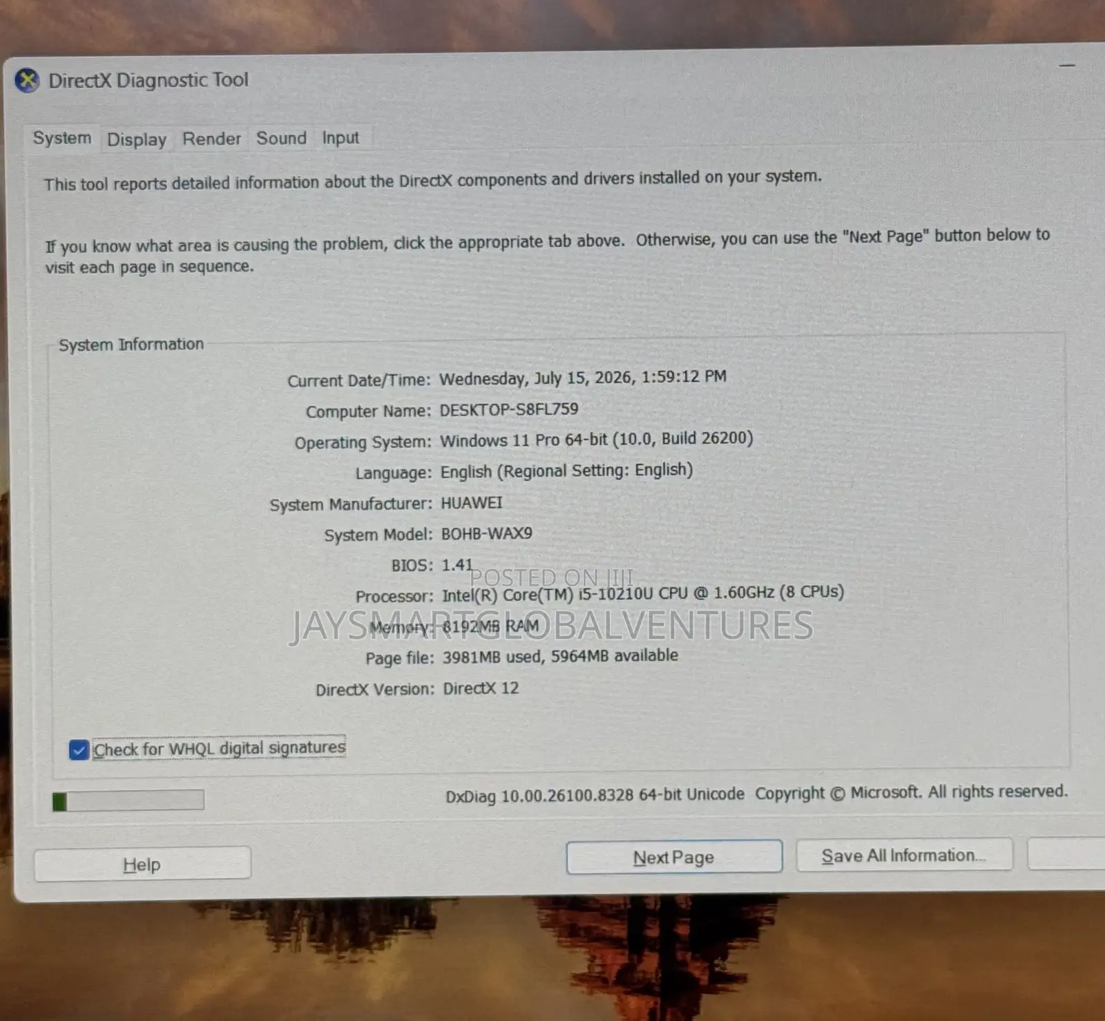 Laptop Huawei 8GB Intel Core i5 SSD 256GB