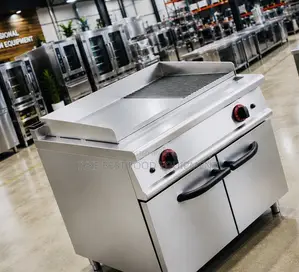 Gas Griddle (2/3 Flat 1/3 Grooved) With Cabinet