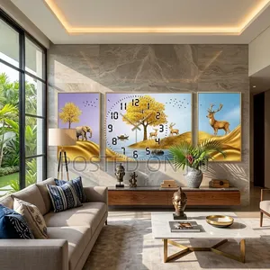 3 Piece Panoramic Design Wall Clock