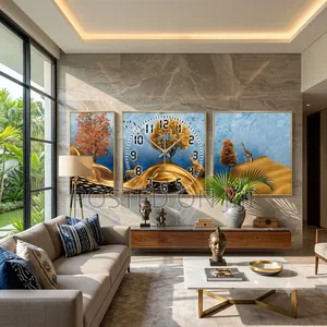 3 Piece Panoramic Design Wall Clock
