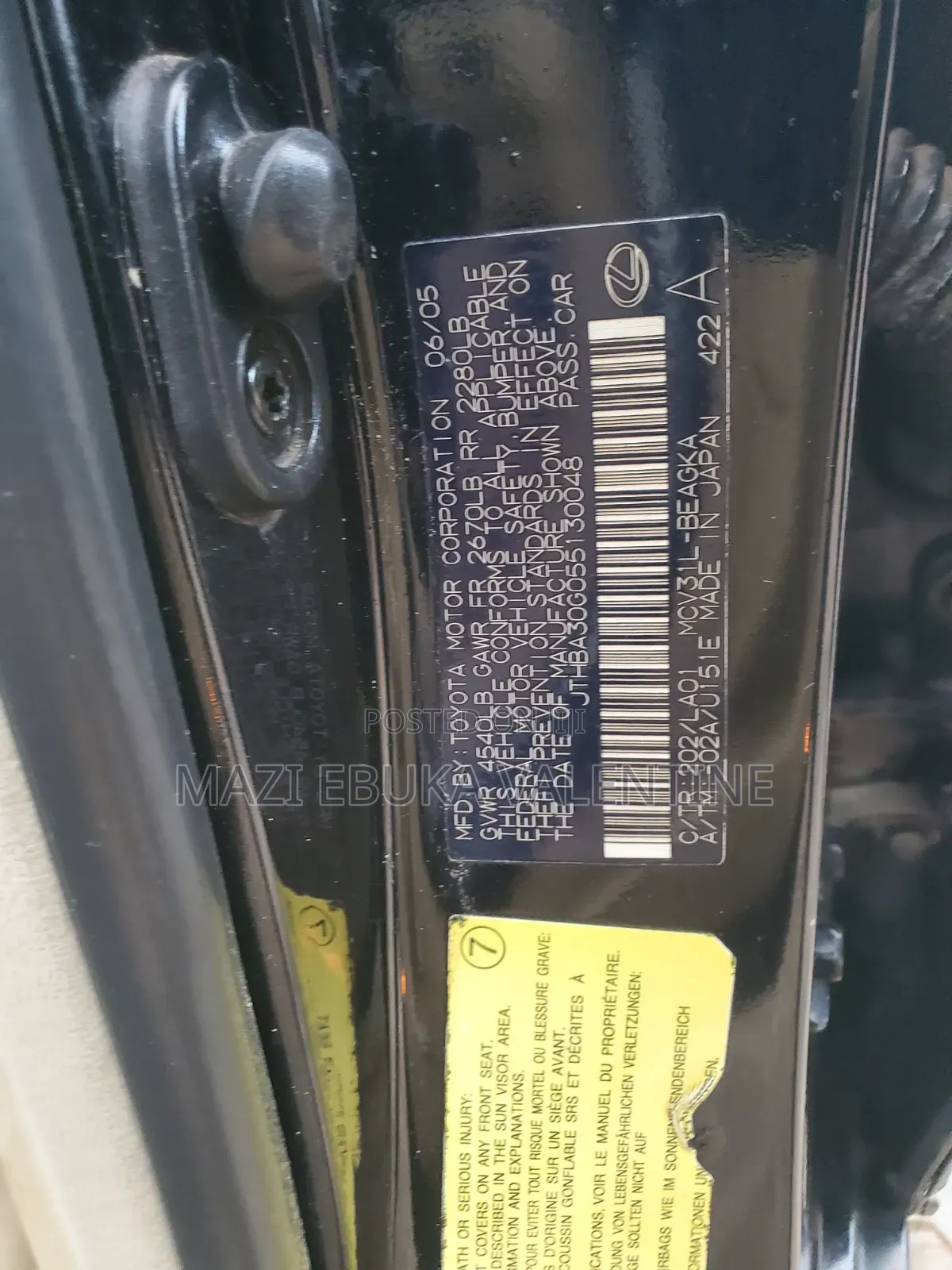 Lexus ES 2006 Black