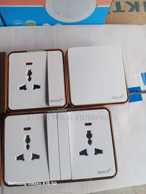 White and Gold Switches and Sockets