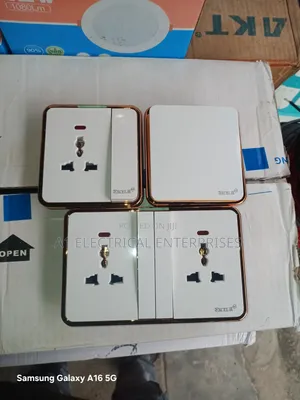 White and Gold Switches and Sockets