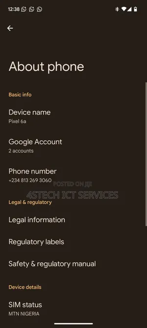 New Google Pixel 6a 128 GB Black