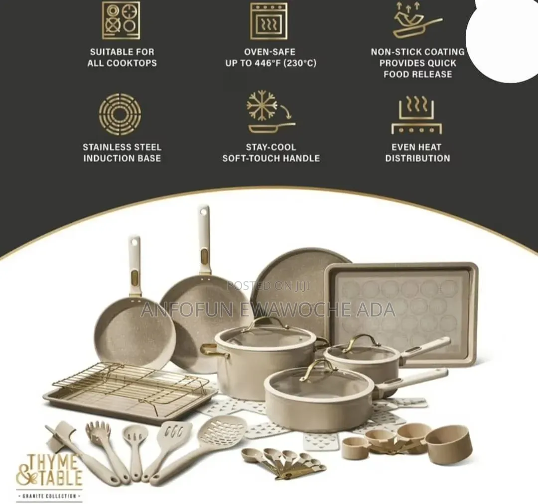 32-Piece Thyme Table Cookware Bakeware Set – Ceramic Non-Stick