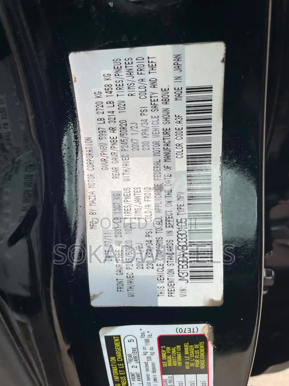 Mazda CX-9 2012 Black