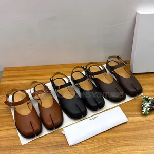 *2026 Maison Margiela Tabi Leather Sandals Coffee