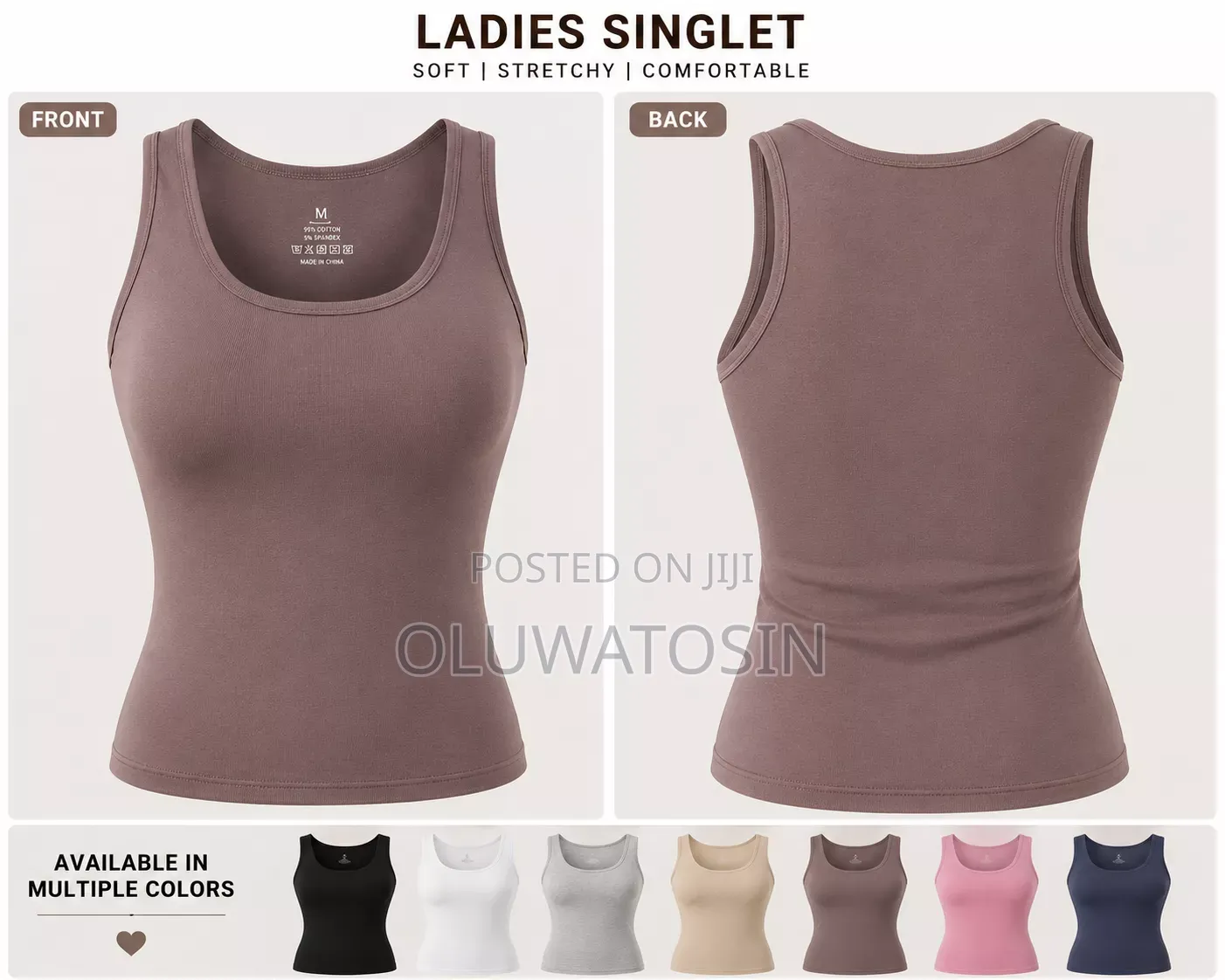 Cotton Singlet | Soft Comfortable Sleeveless Tank Top