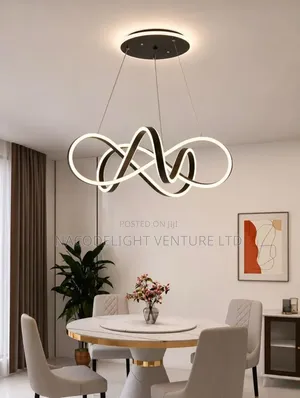 Contemporary Sculptural Ribbon Chandelier (Matte Black)