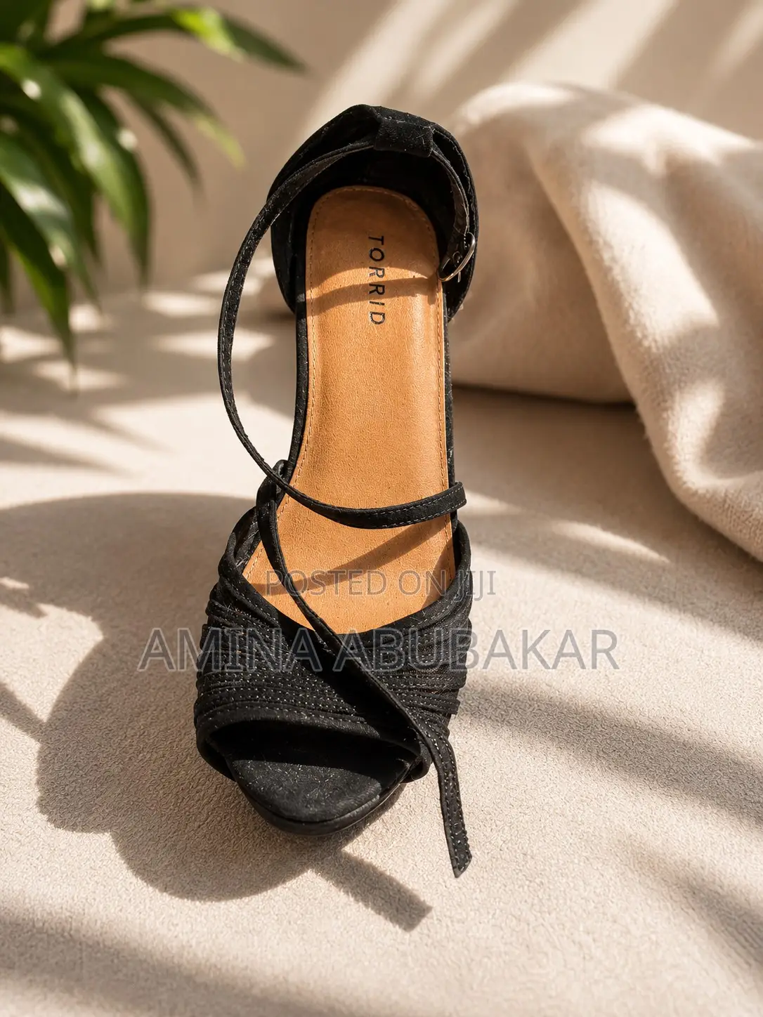 Black Strap Heel Shoe