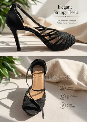 Black Strap Heel Shoe