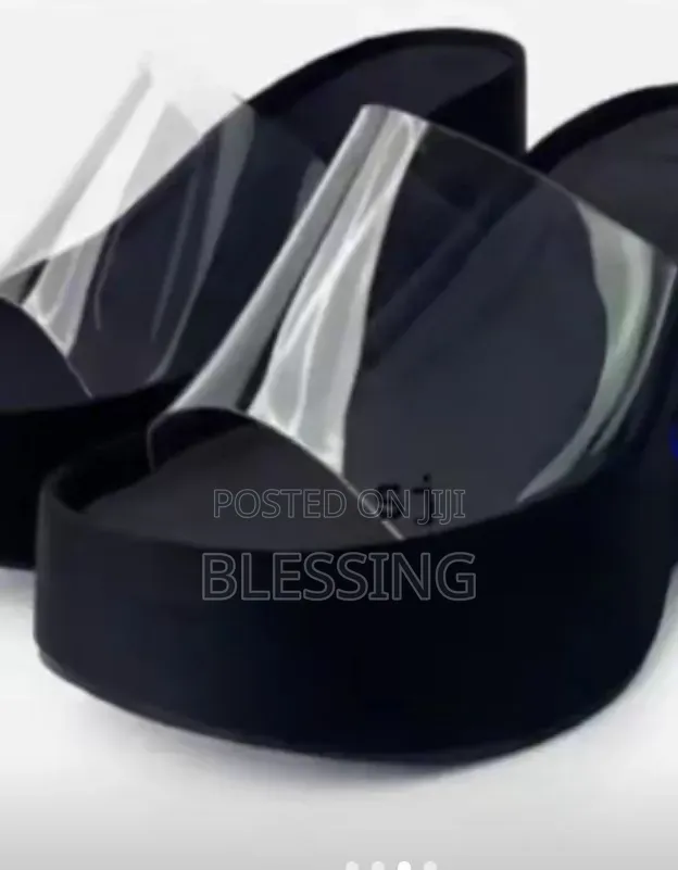 Luxury Clear Strap Platform Wedge Slippers for Ladies