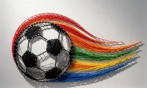 "Goalbound Blaze" — Dynamic String Art Soccer Ball